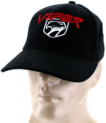 Dodge Viper Black Baseball Cap Trucker Hat Snapback SRT Hellcat Logo Mopar 