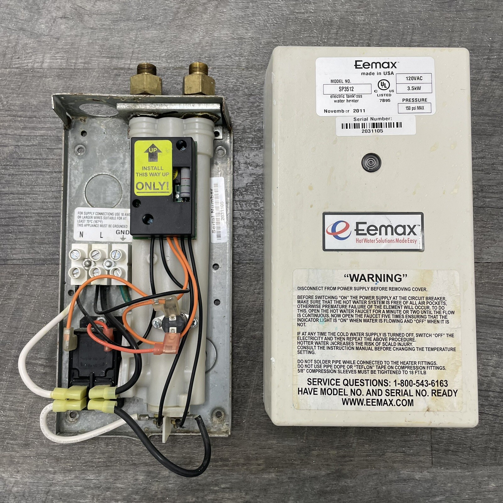Eemax SP3512 Single Point Electric Tankless Water Heater 3.5kw, 120VAC |  eBay