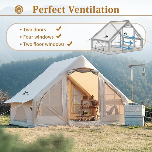 Inflatable Camping Tents Air Glamping Tents 4 Season Waterproof Easy Set up C... - 第 3/8 張圖片