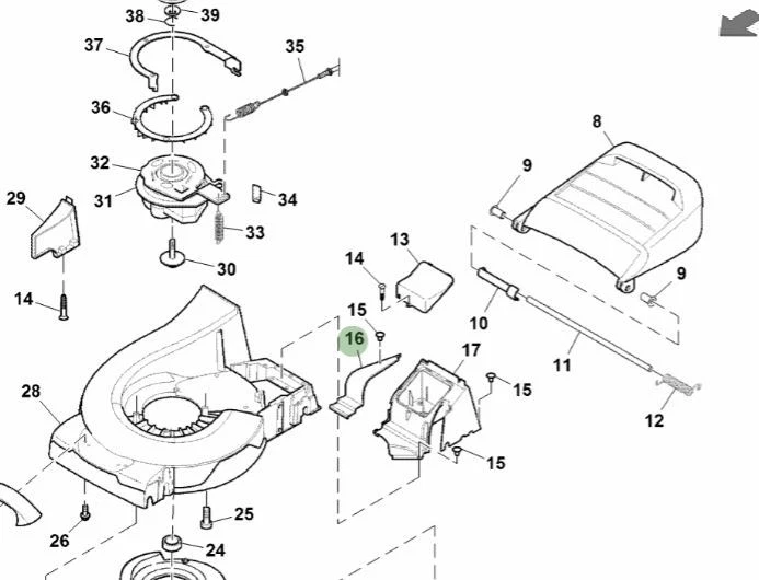 Genuine John Deere Walk Behind Lawn Mower JX90 SA1697 Cover