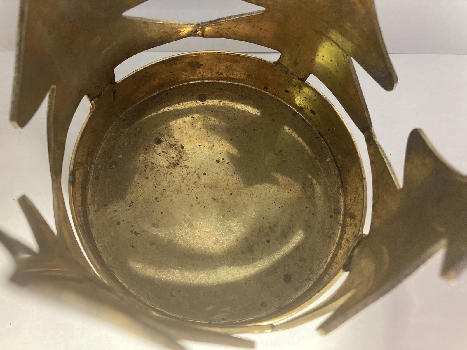 Solid Brass Round Pine Tree Pillar  Candle Holder Set of 2