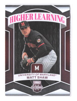 2023 Elite Extra Edition Matt Shaw Higher Learning Pink Parallel HL-9 Maryland