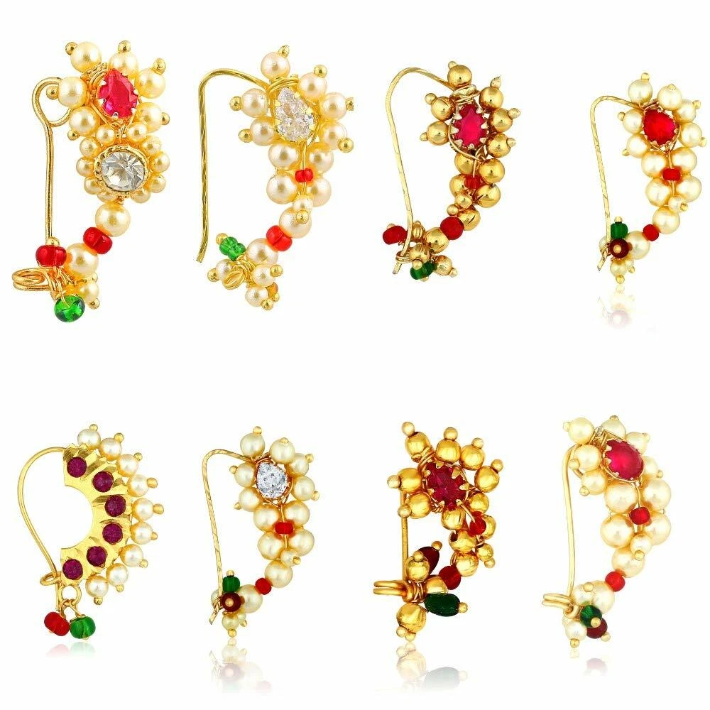 Nose Ring for Wedding Women Girls Latest design Combo 8 pcs eBay