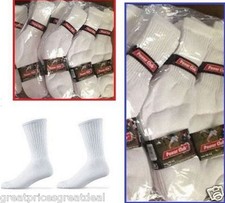 5-100 Dozens Wholesale Lots Mens Sports Crew Socks P274 Solid Whites 9-11 10-13