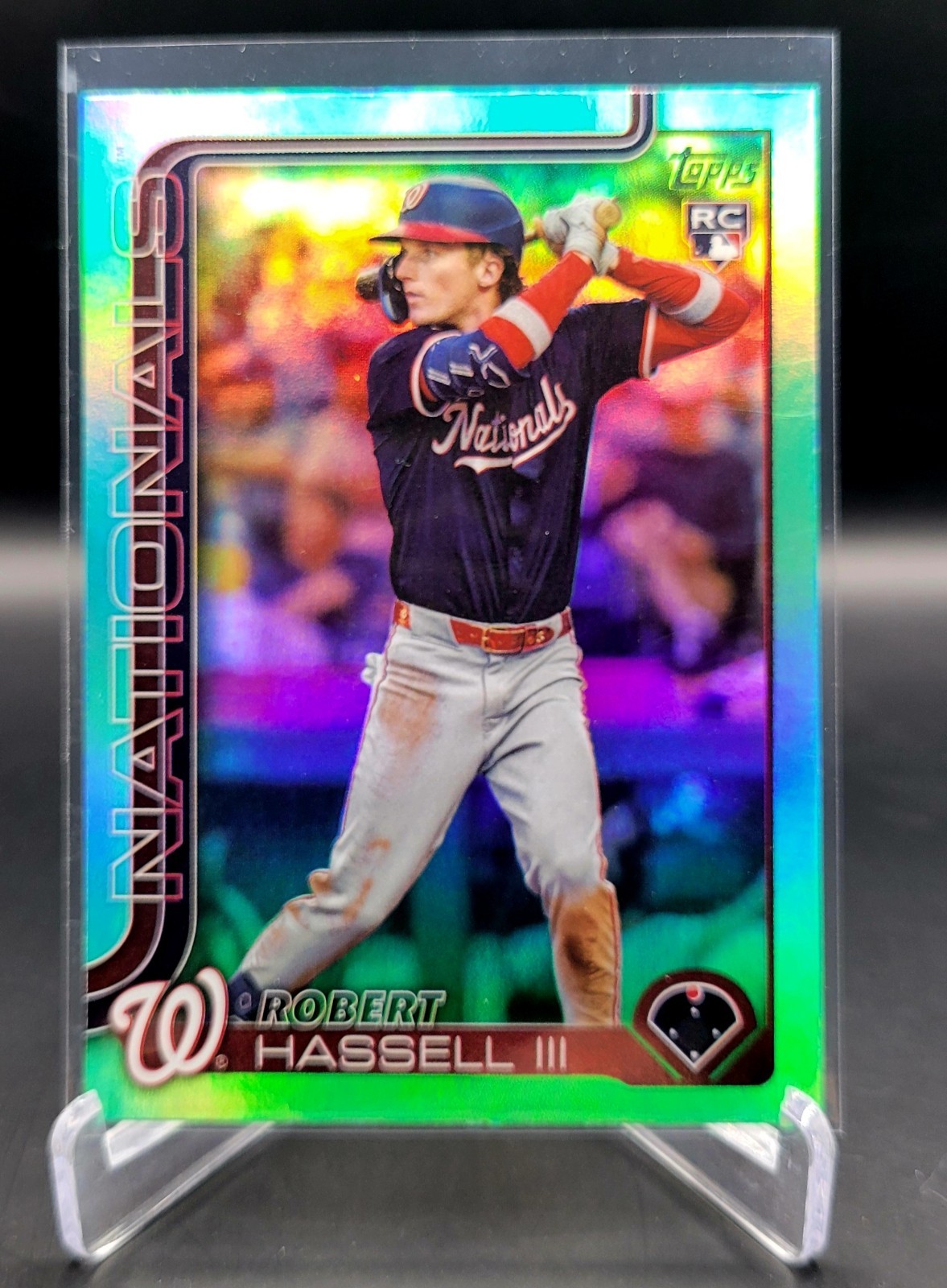 2025 Topps Update Series - Robert Hassell III #US109 Aqua Rainbow Foil (RC)