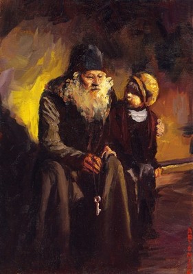 St. Peter. Segen II Original Ölgemälde 12x8'' Saint Peter Blessing Serie