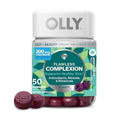 OLLY Flawless Complexion Gummy, Clear and Healthy Skin Support, Vitamins E, A, -