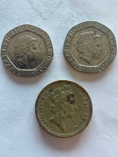UK Great Britain One Pound 1992 & 20 Pence 2009 20113  3 Coin Lot HG101