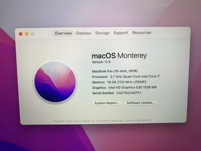 A1707 Apple MacBook Pro 15