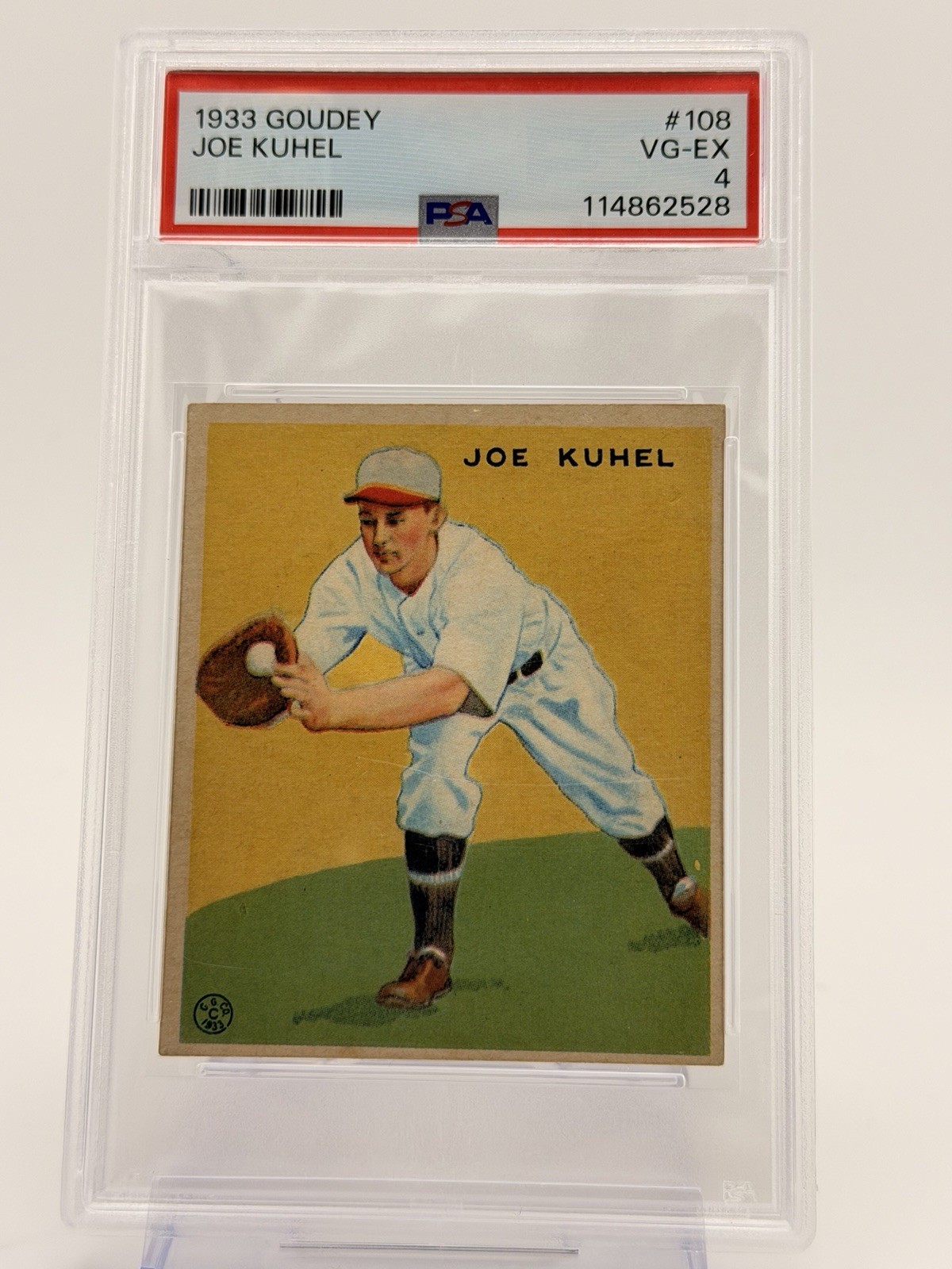 1933 Goudey #108 Joe Kuhel - PSA 4