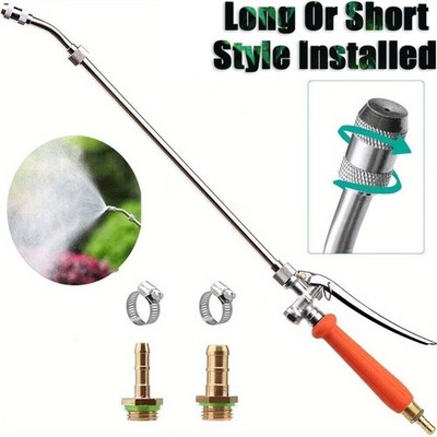 29-Inch Stainless Steel Sprayer Wand Replacement with 1/4'' & 3/8'' Brass Barbs