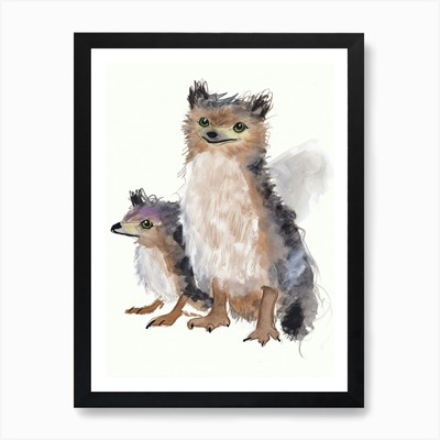 Adler Aquarell Kinder zeichnen gerahmt Wandbild Poster Leinwanddruck Bild