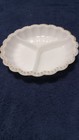 Vintage FIRE KING White Milk Glass 3 Divided Dish w/ Gold Trim — photo 2