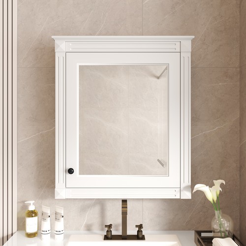 Wall Mounted Bathroom Cabinet Storage Cabinet with Mirror & Adjustable Shelf - Picture 28 of 60