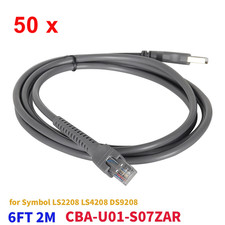 50PCS CBA-U01-S07ZAR USB Cable 6FT 2M For Symbol DS6608 DS4208 DS6878 DS9208