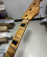 20 fret Roasted flame maple J BASS guitar neck 34inch block inlay Matte