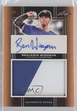 2019 Leaf Perfect Game National Showcase 3/5 Benjamin Wiegman Patch Auto fv8