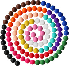 126Pcs 15Mm Bulk Silicone Beads for Pens and Keychain Making,Large Bead for Nec