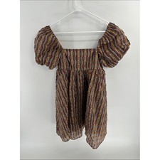 Fab'rik Puff-Sleeve Smocked Dress - Multicolor Small