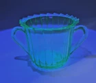 VTG Uranium Sugar Sierra Pinwheel Jeanette Green Vaseline Depression Glass