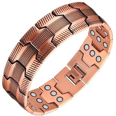 Dreireihiges, extrem starkes Magnetarmband für Herren Kupferarmband 57 Magnete ~