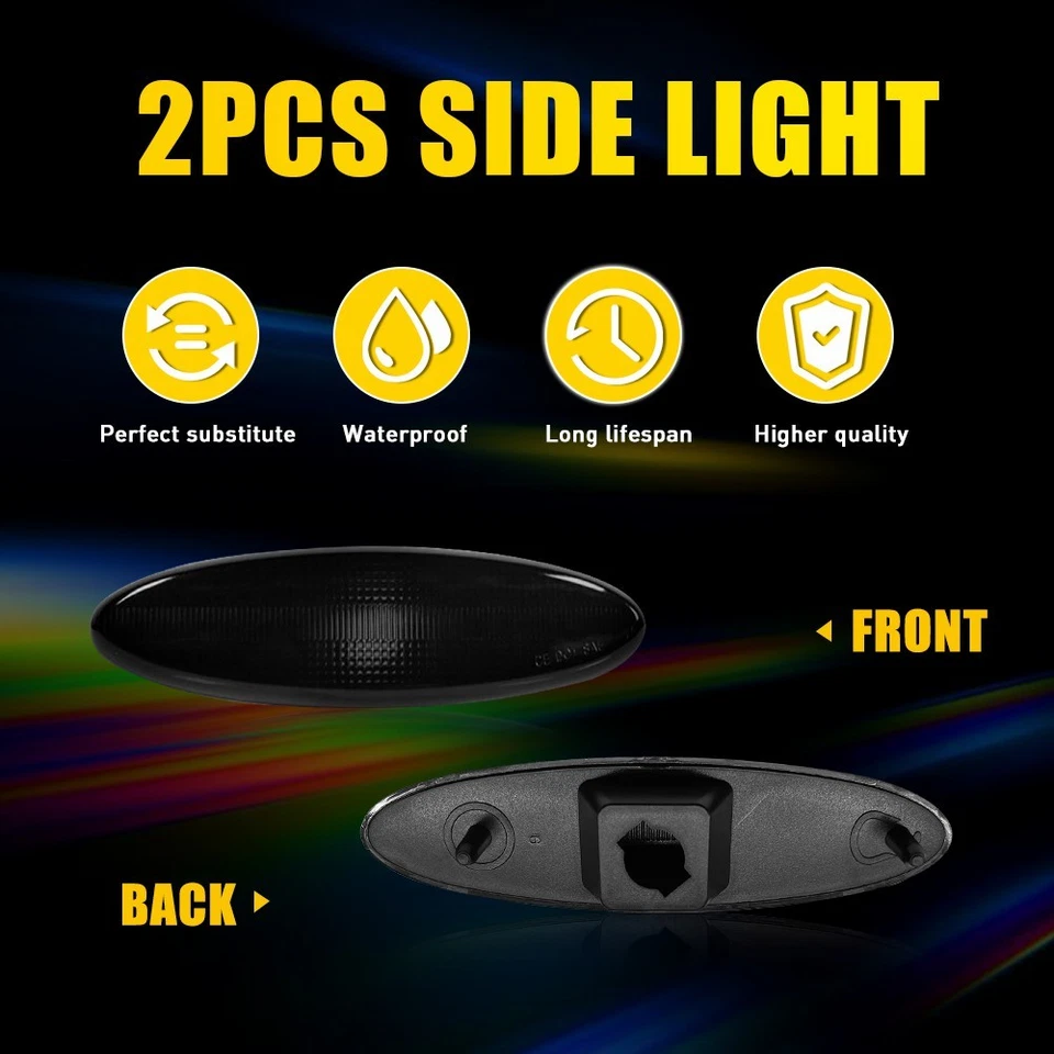 Carcasas de luces de señalización laterales traseras para Chevrolet Corvette C5 1997-2004 Smoked EOOK Foto 3 de 4