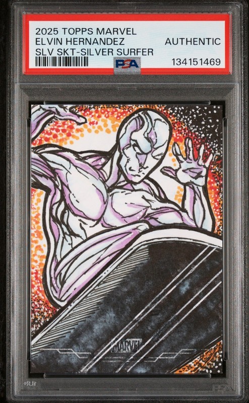 2025 TOPPS MARVEL CHROME SKETCH - SILVER SURFER - PSA/DNA CERT - AUTHENTIC
