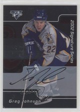 2001-02 ITG Be A Player Signature Series Auto Greg Johnson #017 Auto 4j8