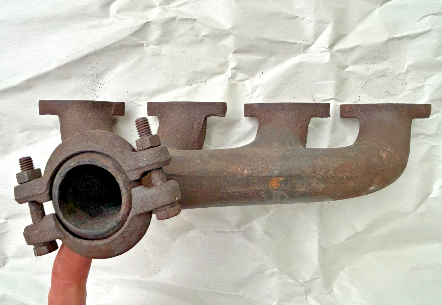 Original Lotus Twin Cam Cast Iron Exhaust Header Elan Cortina w/ Clamp 026S0001