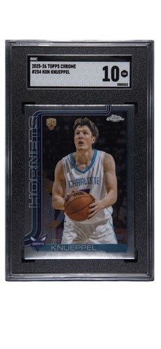 Topps 2025-26 Chrome Kon Knueppel #254 Rookie Charlotte Hornets SGC 10 Gem Mint