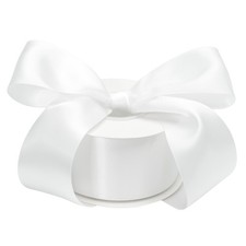 2-Inch x 25 Yards White Double Face Satin Ribbon for Wedding Bridal Shower
