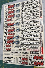 5 RC Stickers Sheets TLR Associated Proline DERacing GensAce Tekno as shown