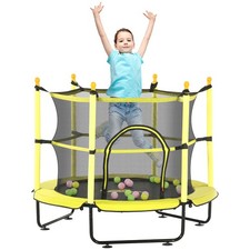 4.6ft Toddler Trampoline for Kids with Safety Enclosure Ball Pit Indoor Outdoor