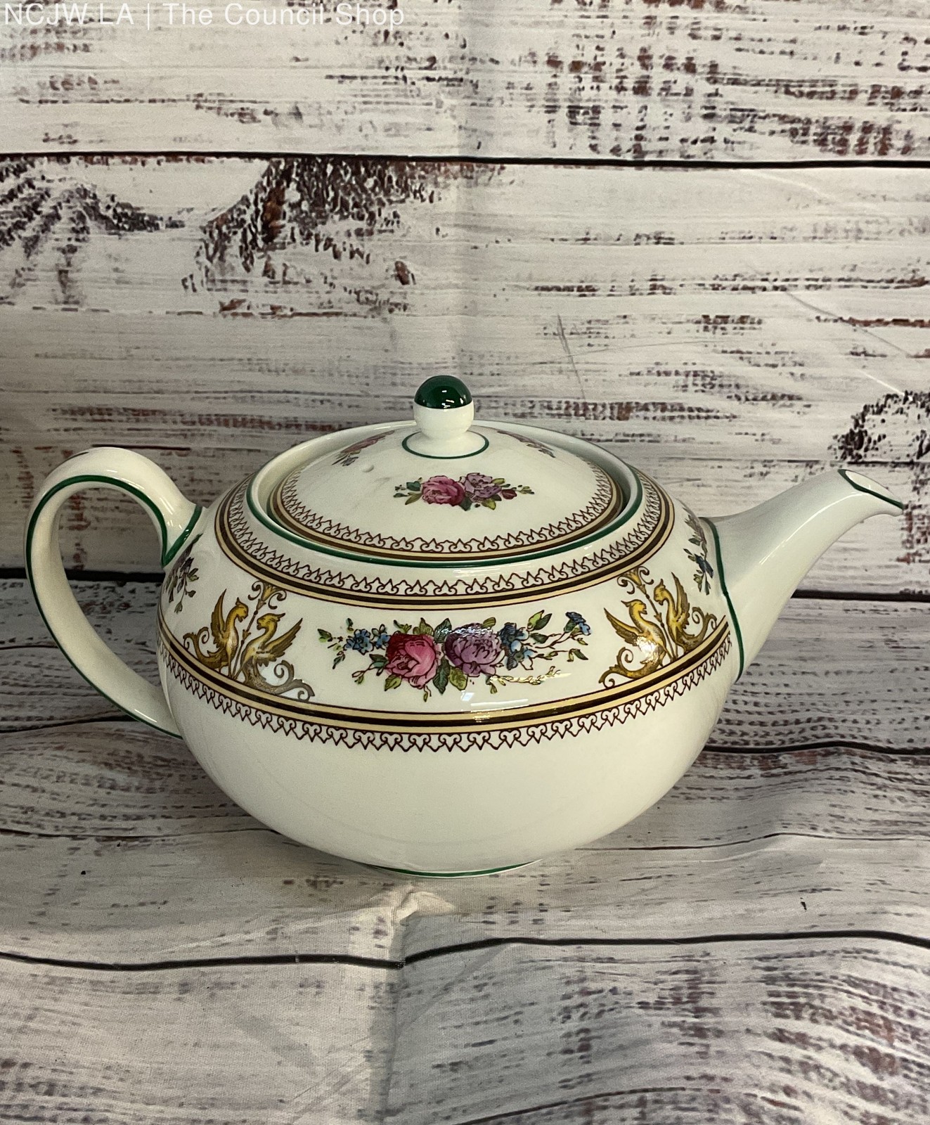 Wedgwood Columbia Bone China Floral Teapot Multicolor