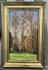 Post-Impressionist Oil On Canvas 1917 Landscape Around Geneva Switzerland Signed