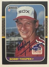 1987 DONRUSS BOBBY THIGPEN CHICAGO WHITE SOX SIGNED ROOKIE RC CARD #370. rookie card picture
