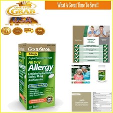 24 Hour Allergy Relief Tablets 10mg Cetirizine Antihistamine Gluten Free
