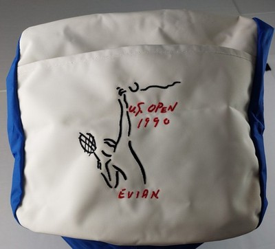 Vintage Just Richard 1990 US Open Evian Duffle Gym Bag Blue Union Made In USA 