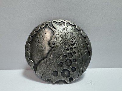 Vintage Unique metal, Pewter(?)  La Venta Bull Belt Buckle- Americana Western 
