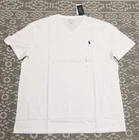 New Polo Ralph Lauren Men's V-Neck T-Shirt Tee - Size XL - White with Navy Logo
