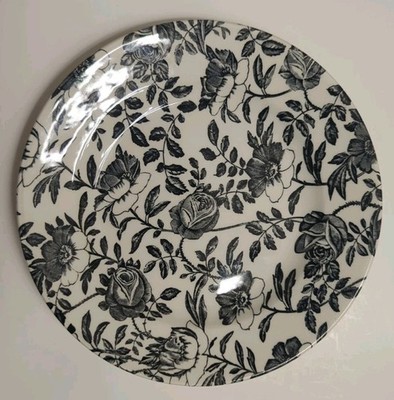 Churchill Black Peony 8'' Salad/Luncheon Plates
