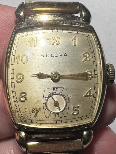 Bulova 10AK vintage manual-wind watch 10k Rolled gold bezel runs, selling as is