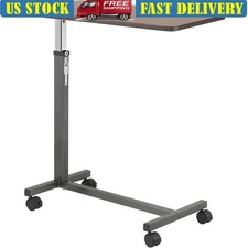 Adjustable Overbed Table W/ Locking Casters Maneuverable Design Healthcare New