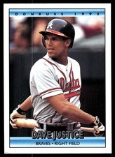 Dave Justice 1992 Donruss #327 Braves MLB READ FREE SHIPPING AutographDen
