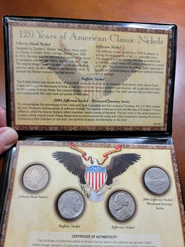 120 Years Of  American Classic Nickels 1911-2004 (A142)