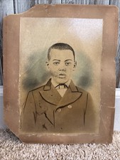 Antique Cabinet Photograph African American Boy Civil War Victorian Era 6”x 8”