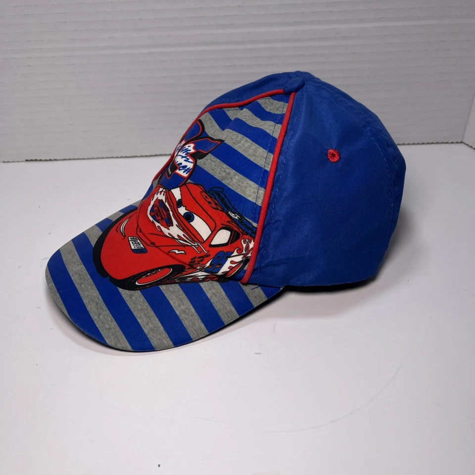 Disney Pixar Cars Lightning McQueen Jóvenes Niños Béisbol Azul Rayas Gorra Sombrero Foto 2 de 4