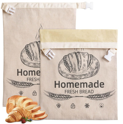 1 Pack Beeswax Bread Bags for Sourdough,Reusable Organic Linen Beeswax Bread Bag
