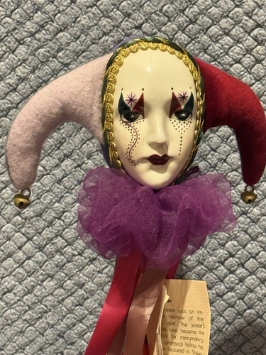 RARE !! 4 Hand Painted Jester Dolls , With Tags. 2 Signed - Picture 15 of 24