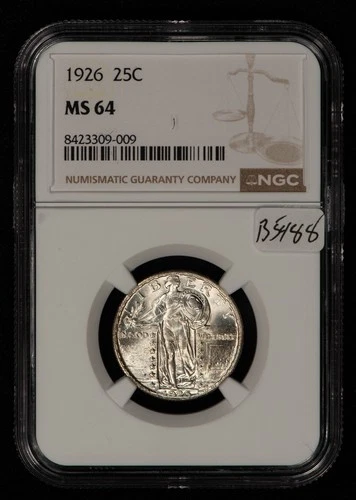 1926 20c Standing Liberty Silver Quarter - NGC MS 64 - SKU-B5488